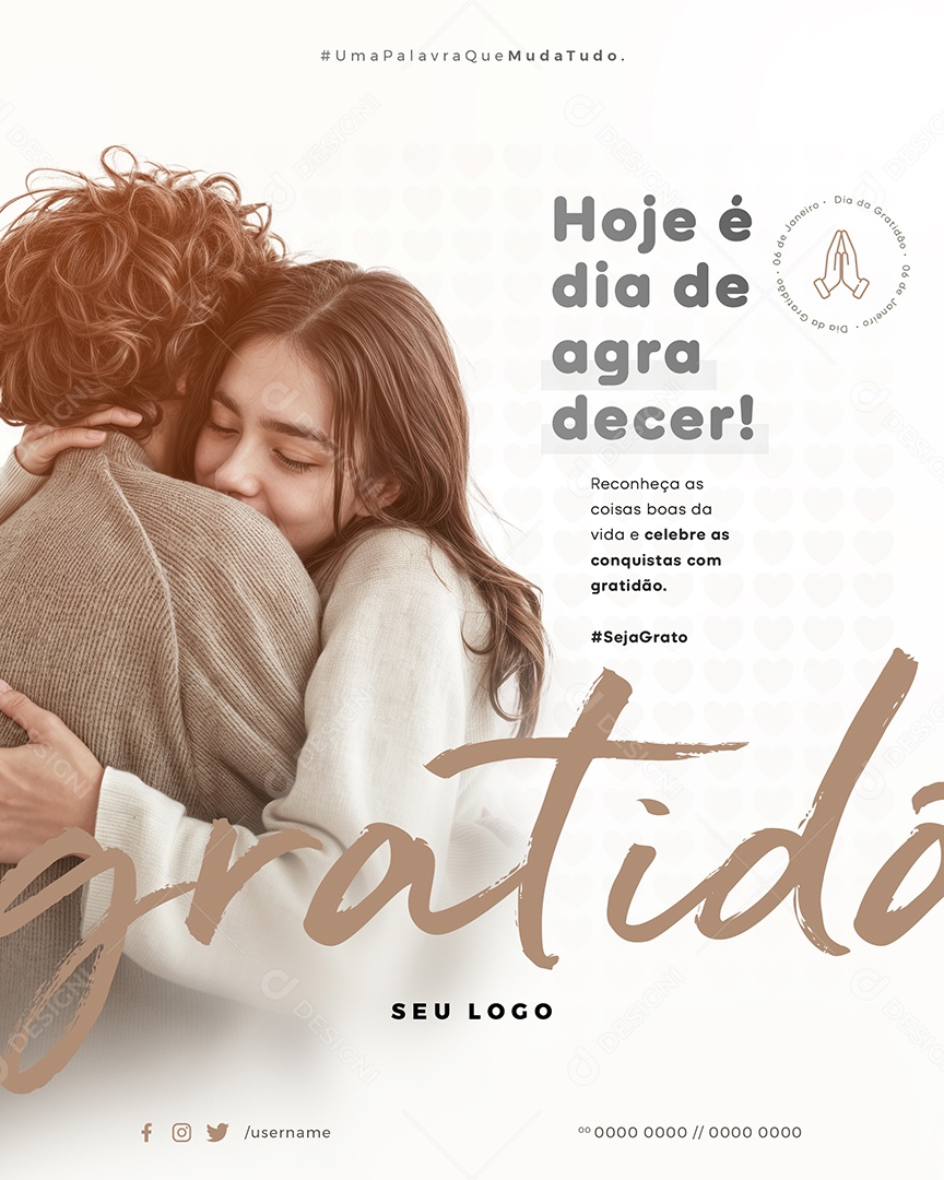 Dia da Gratidão 06 de Janeiro Celebre as Conquistas Com Gratidão Social Media PSD Editável