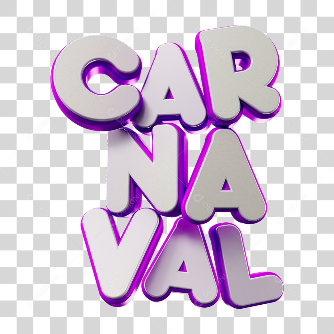 Texto 3D Carnaval PNG Transparente