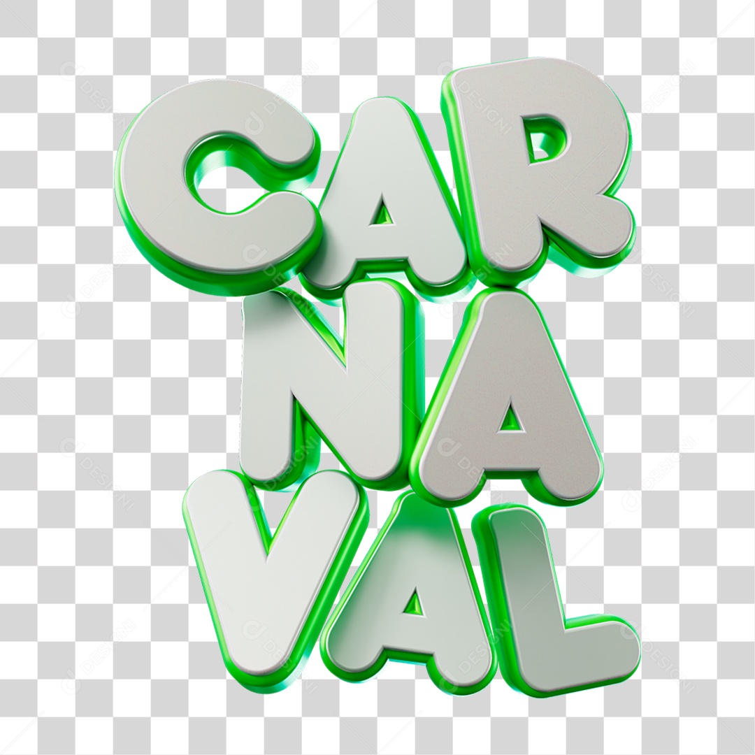 Texto 3D Carnaval PNG Transparente