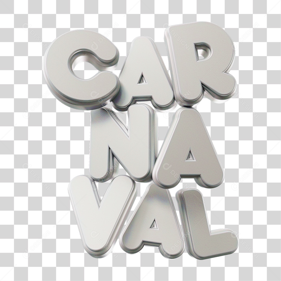 Texto 3D Carnaval PNG Transparente