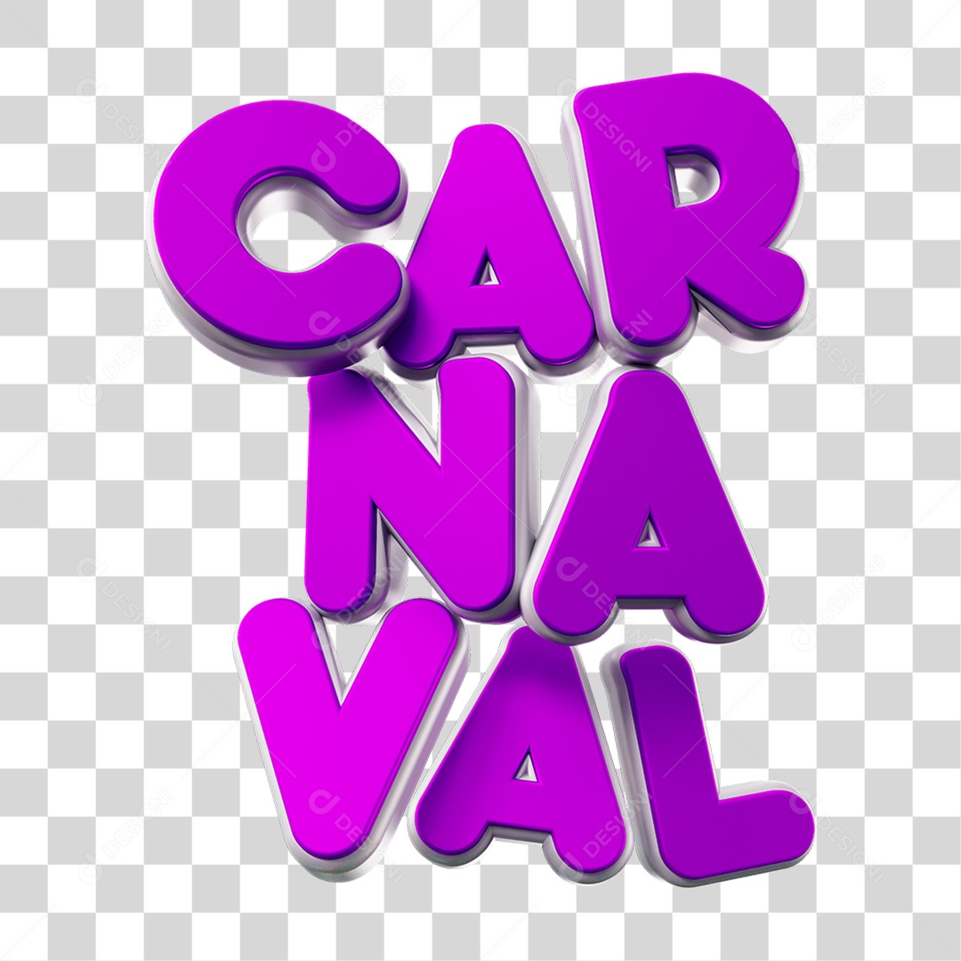 Texto 3D Carnaval PNG Transparente