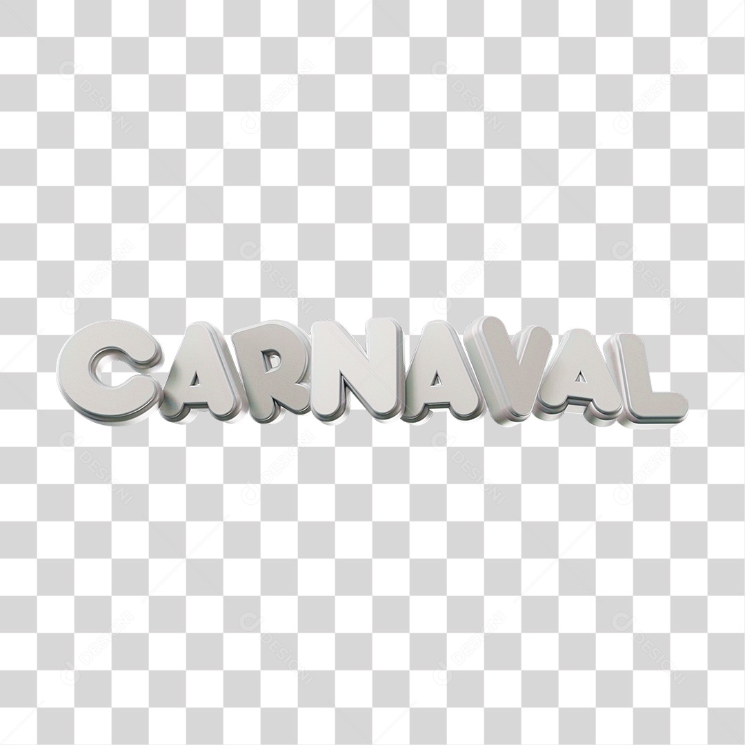 Texto 3D Carnaval PNG Transparente