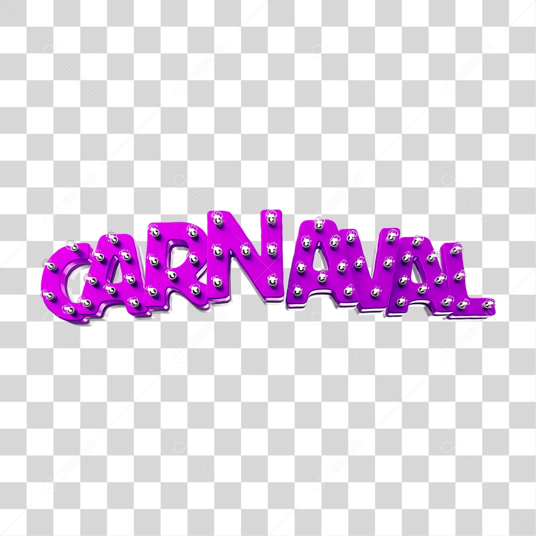 Texto 3D Carnaval PNG Transparente