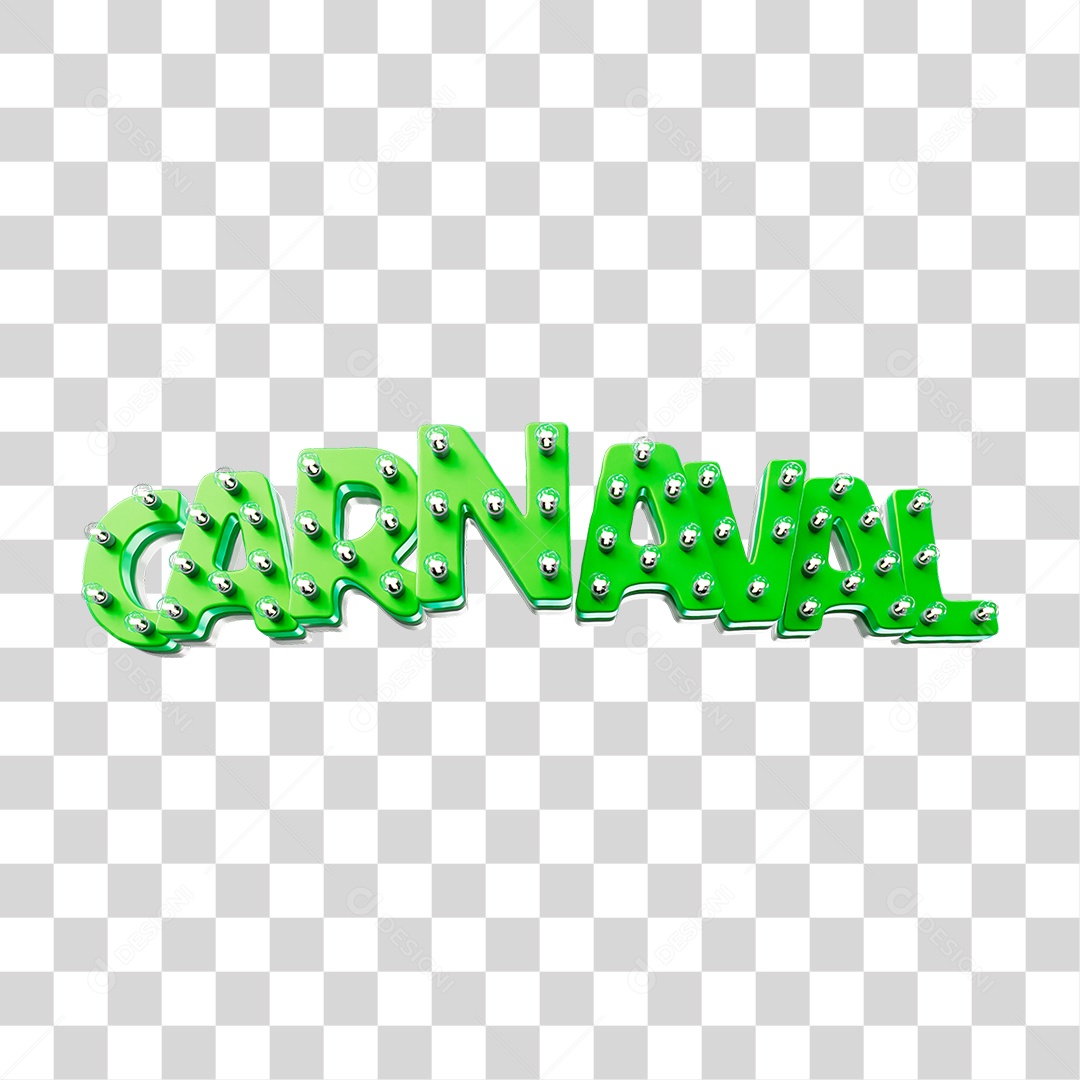 Texto 3D Carnaval PNG Transparente