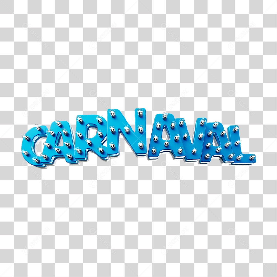Texto 3D Carnaval PNG Transparente