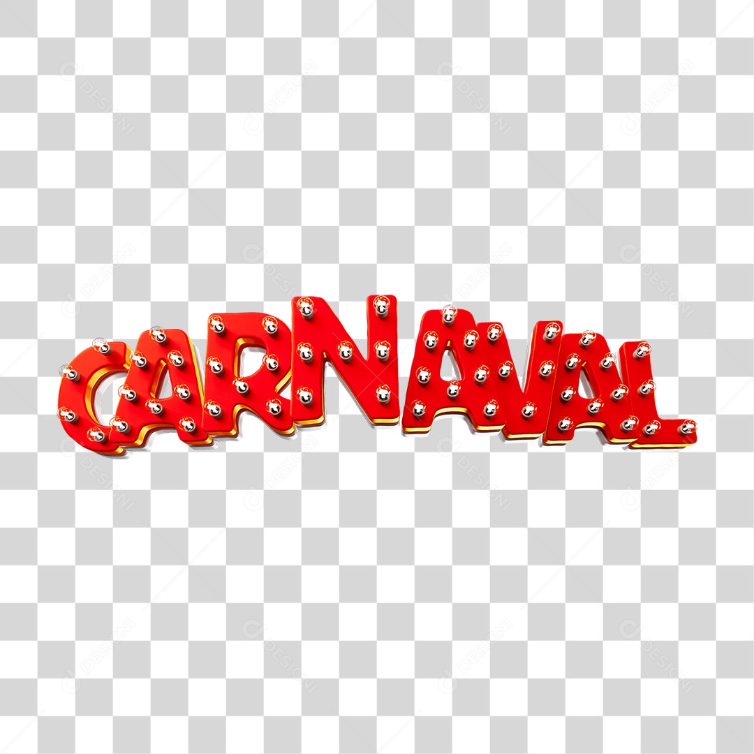 Texto 3D Carnaval PNG Transparente