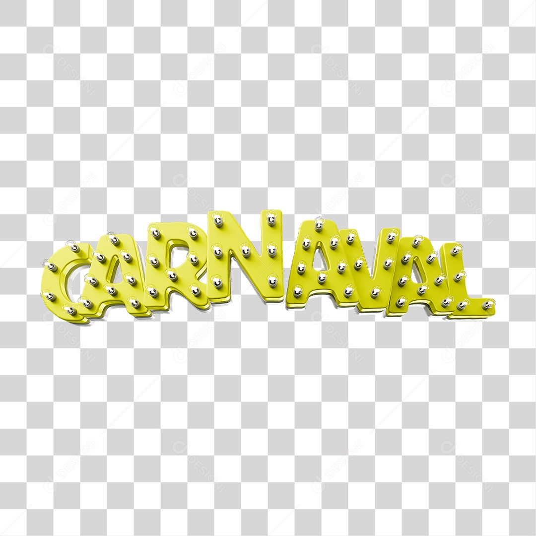 Texto 3D Carnaval PNG Transparente