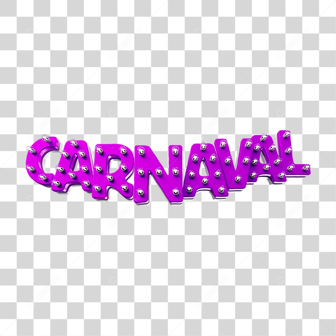Texto 3D Carnaval PNG Transparente