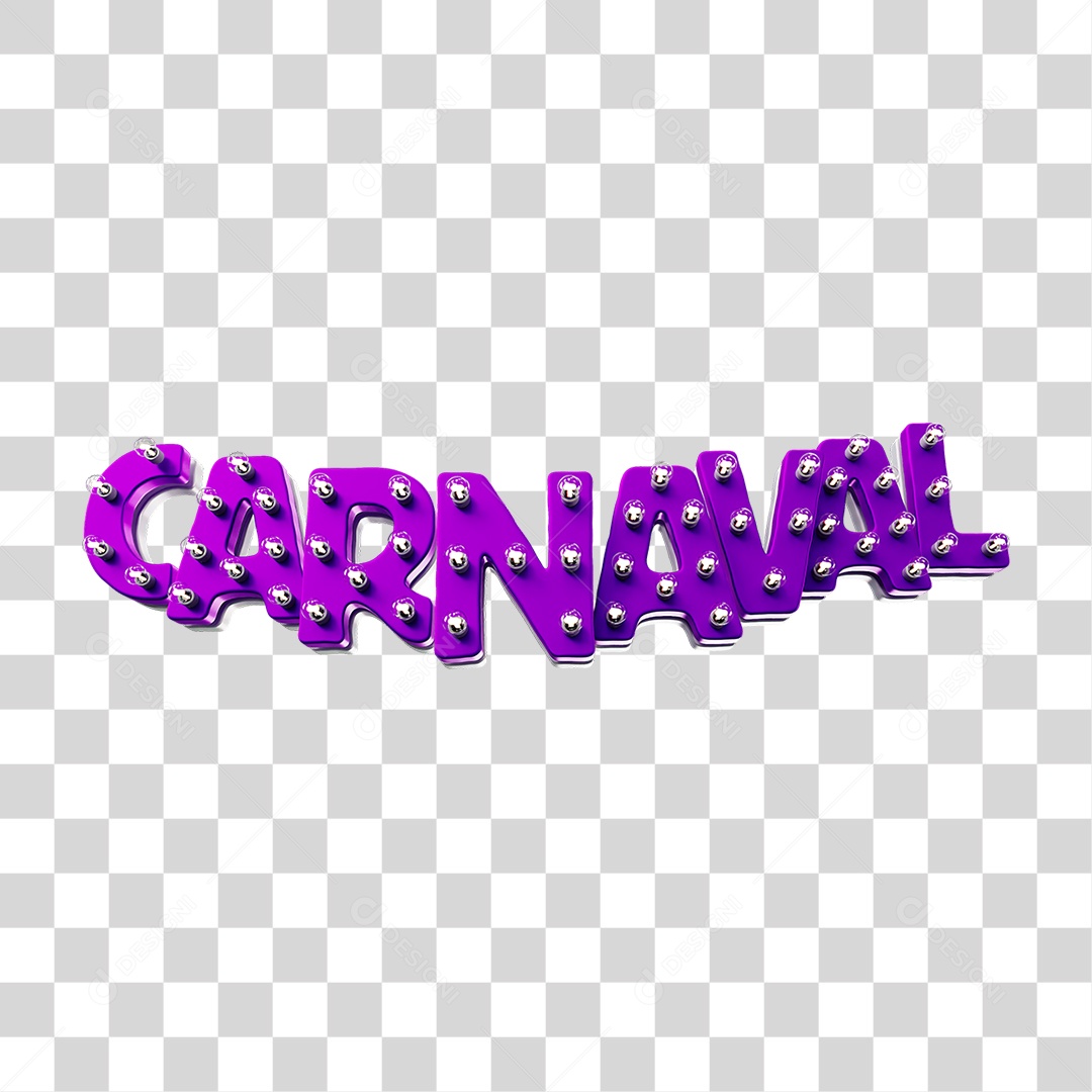 Texto 3D Carnaval PNG Transparente