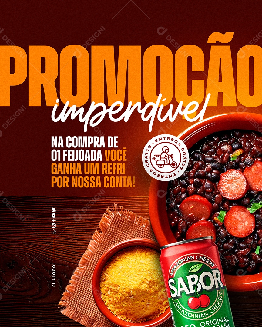 Feijoada Promoção Social Media PSD Editável