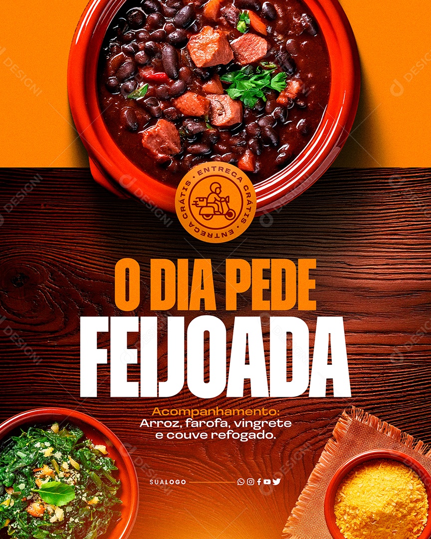 O Dia Pede Feijoada Feijoada Social Media PSD Editável