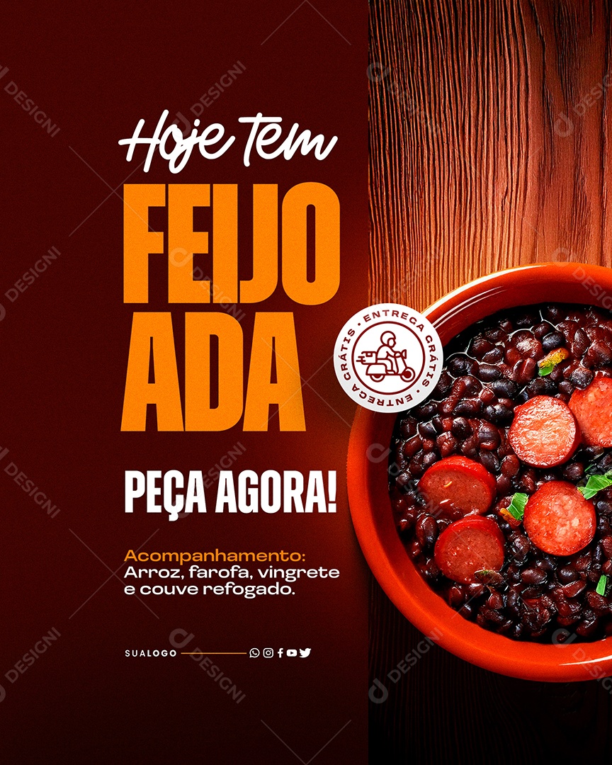 Feijoada Hoje Tem Social Media PSD Editável