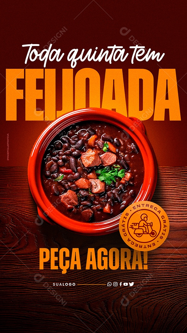 Story Feijoada Toda Quinta tem Social Media PSD Editável