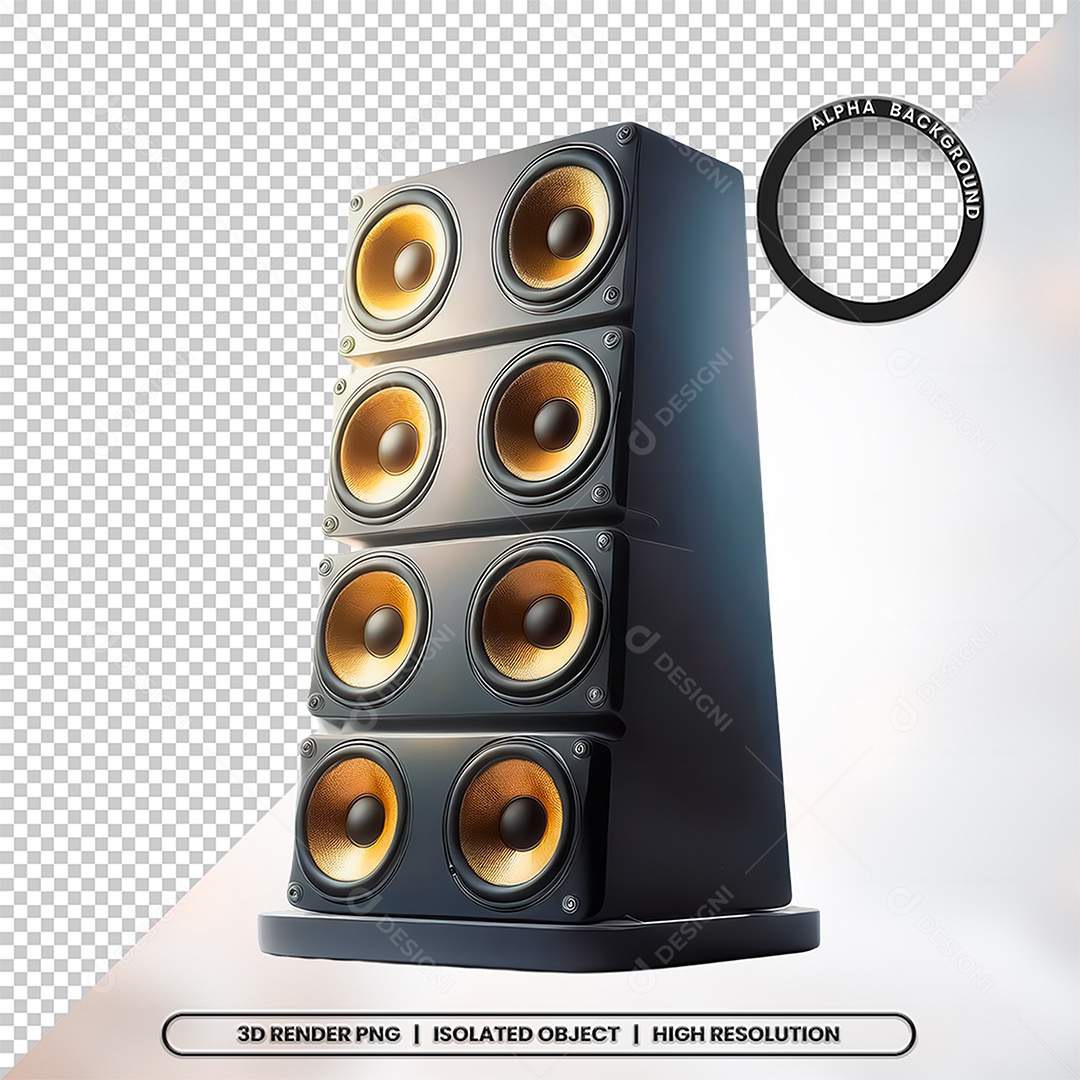 Elemento 3D Caixa de Som Para Composição PSD