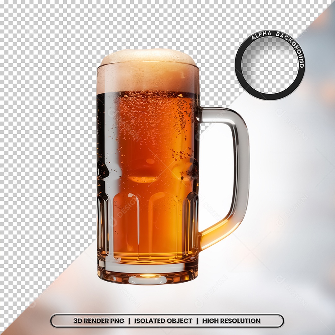 3D Copo Element with Beer For PSD Composition