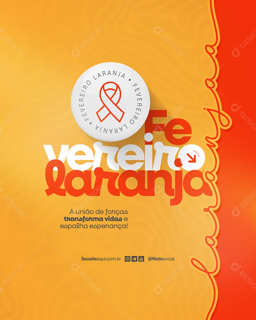 Fevereiro Laranja A União da Forças Social Media PSD Editável