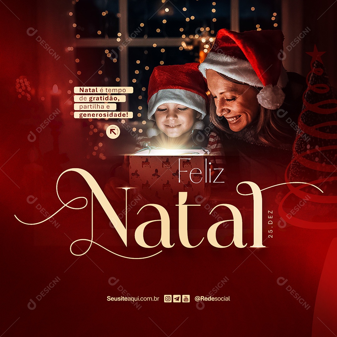 Feliz Natal Que a Paz de Cristo Habite em Seu Lar Social Media PSD Editável