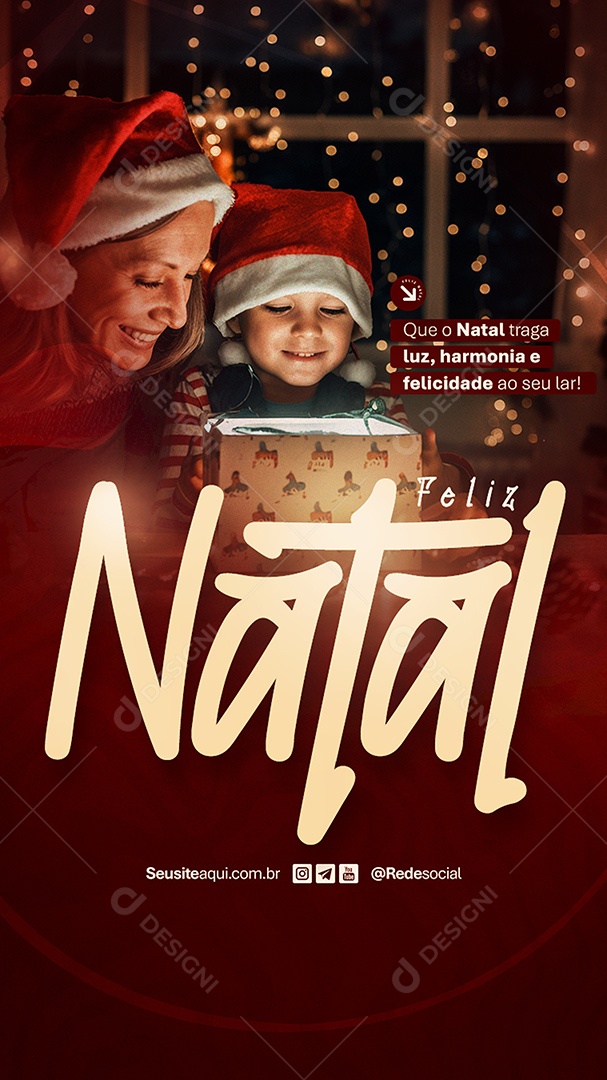 Story Feliz Natal Que o Natal Traga Luz Harmonia e Felicidade Social Media PSD Editável