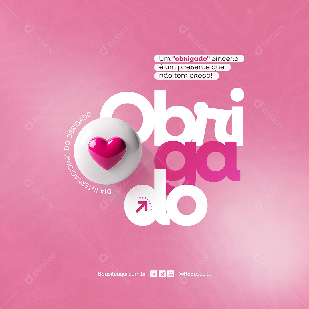Social Media Dia do Obrigado 11 de Junho PSD Editável