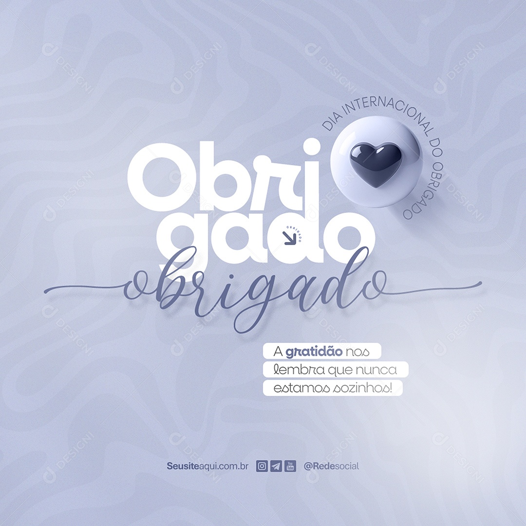 Dia Internacional do Obrigado 11 de Junho Social Media PSD Editável