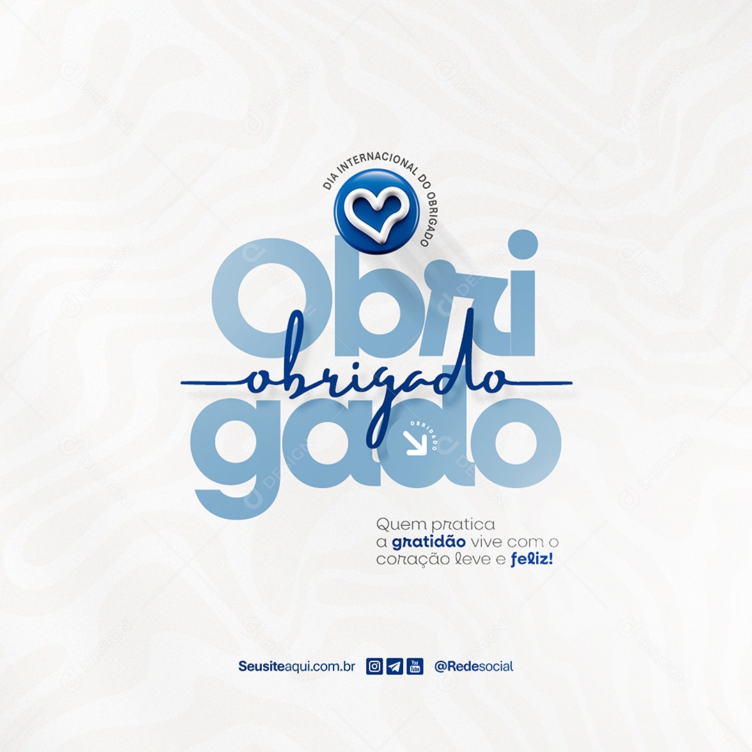 Social Media Dia Internacional do Obrigado 11 de Junho PSD Editável