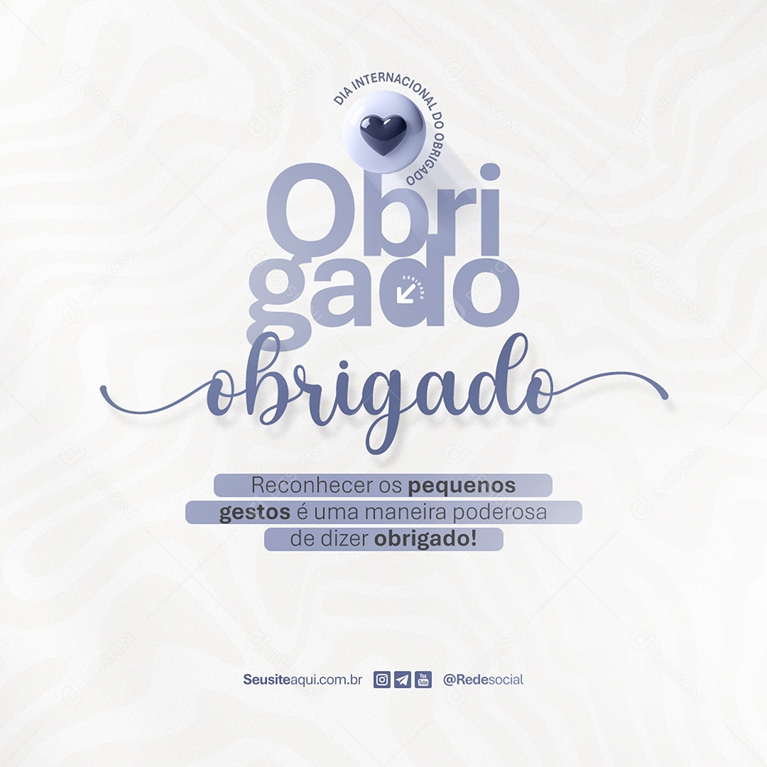 Social Media Dia Internacional do Obrigado 11 de Junho PSD Editável