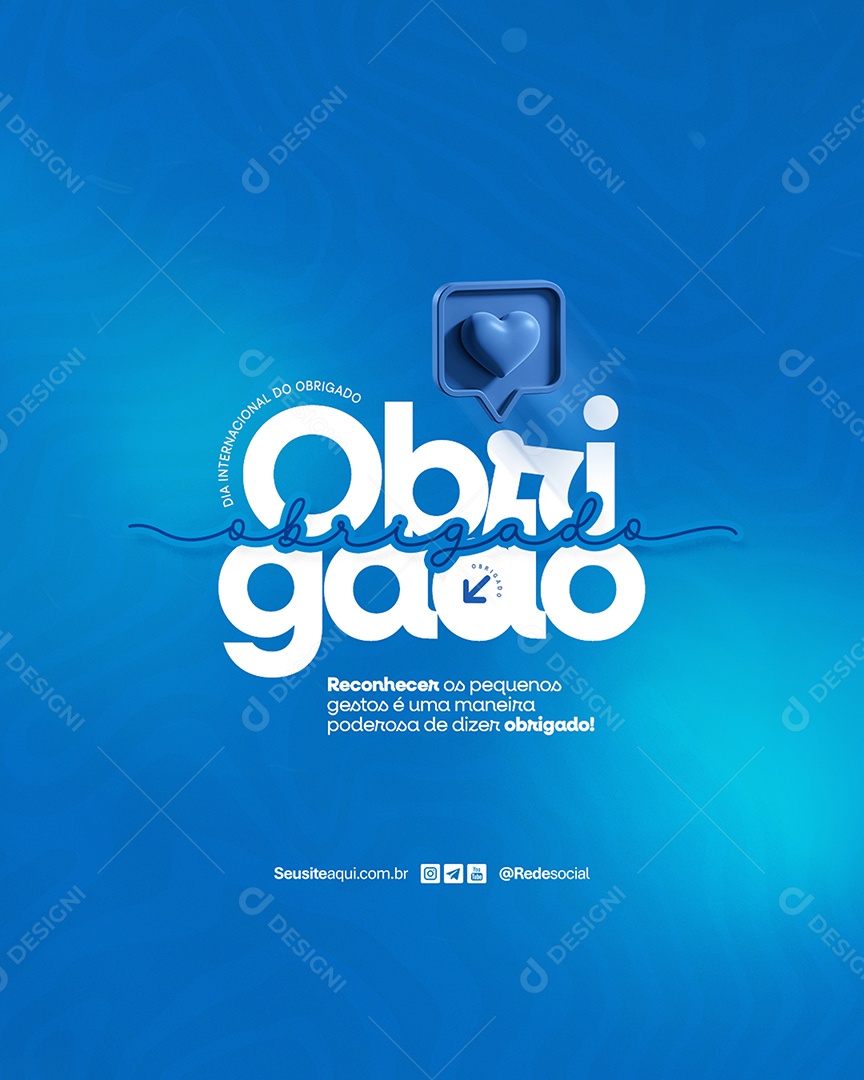 Dia do Obrigado 11 de Junho Social Media PSD Editável