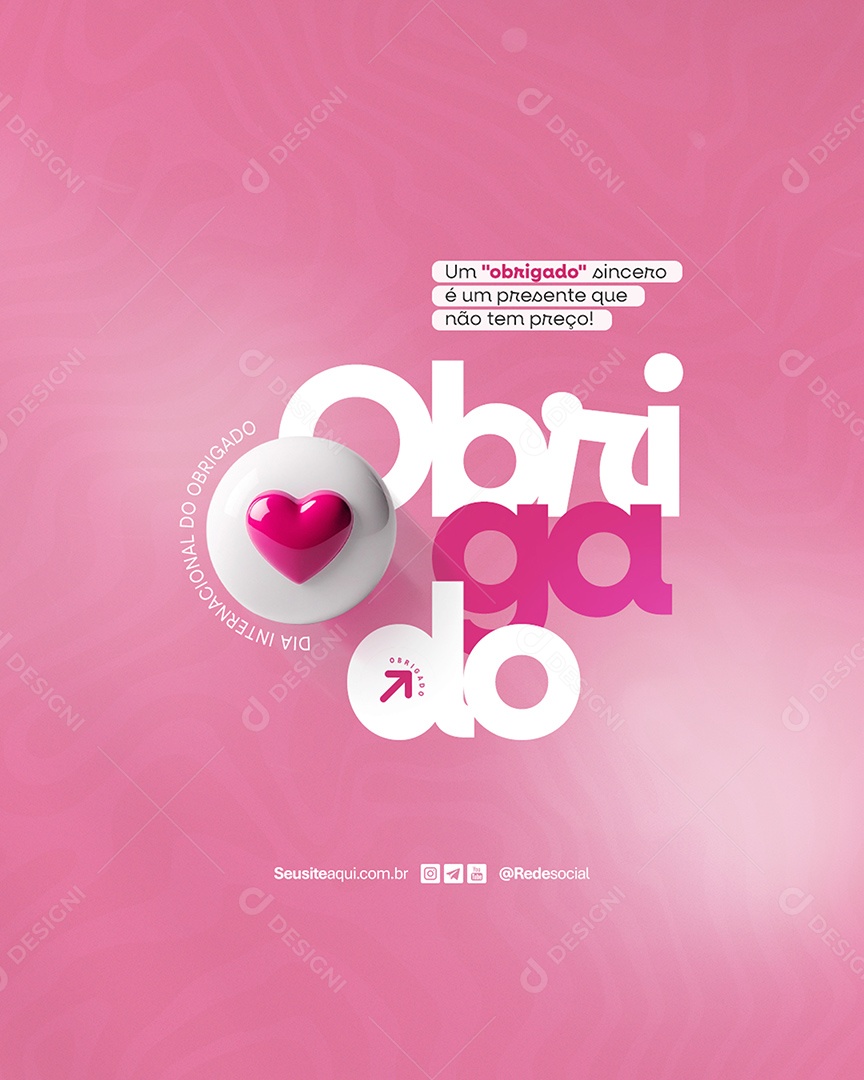 Dia do Obrigado 11 de Junho Social Media PSD Editável