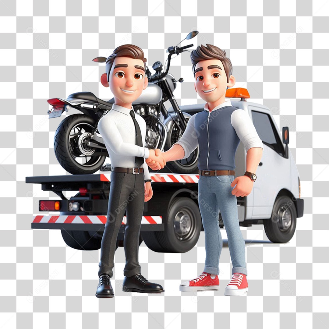 Homens pixar carro reboque