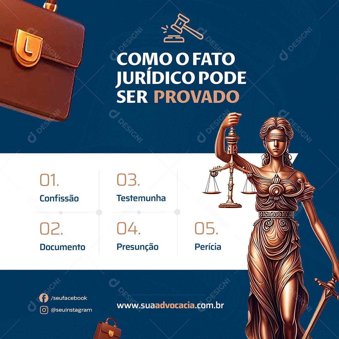 Advocacia Advogado Fato Jurídico Social Media PSD Editável
