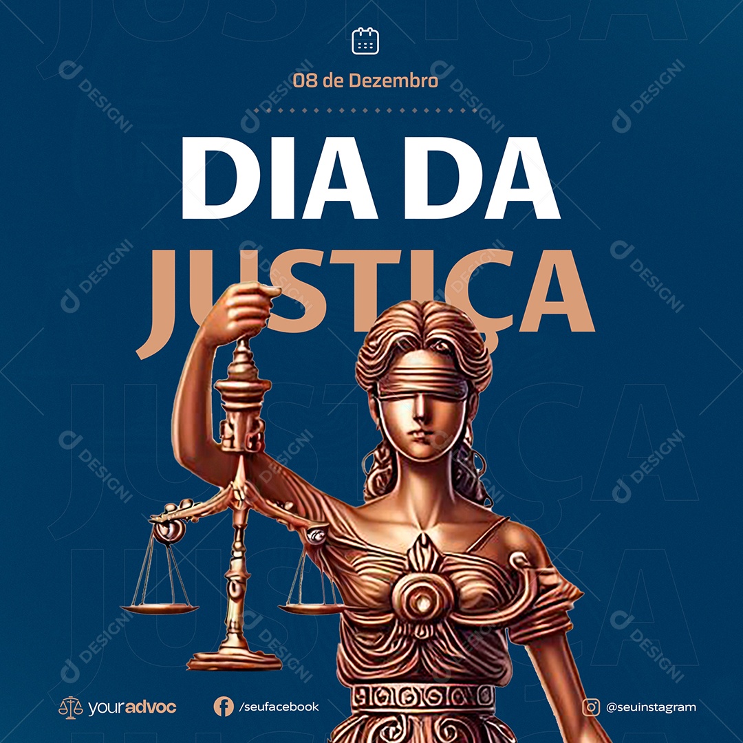 Dia da Justiça 08 de Dezembro Social Media PSD Editável