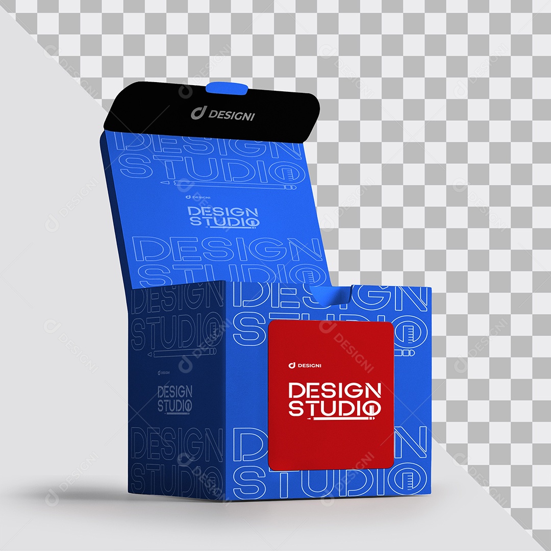 Mockup Caixa de Papelão Aberta PSD Editável