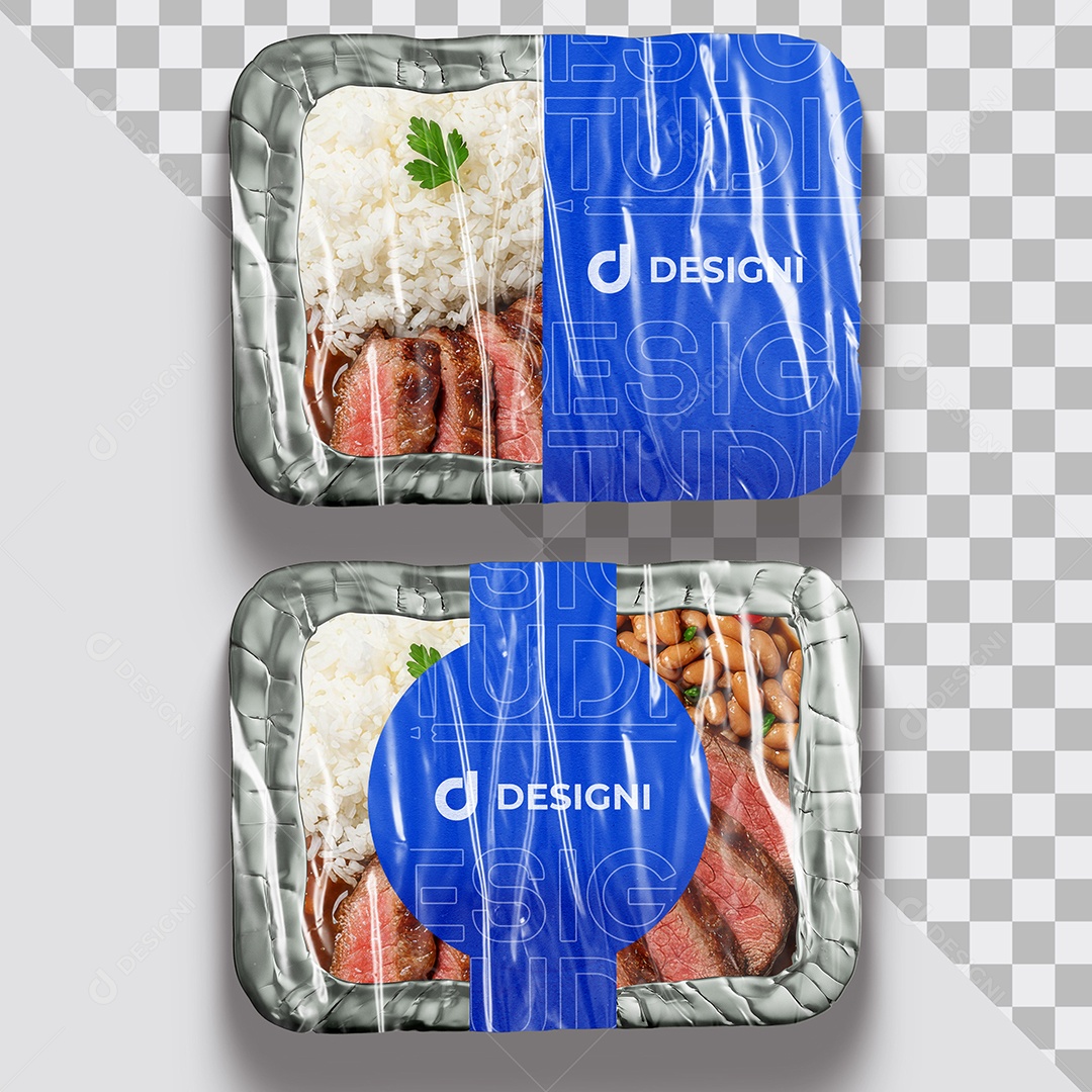 Mockup Marmita De Alúminio Arroz e Feijão PSD Editável