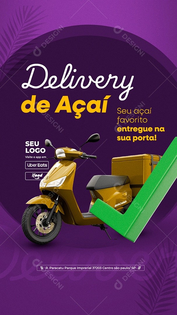 Story Açaiteria Delivery de Açaí Social Media PSD Editável