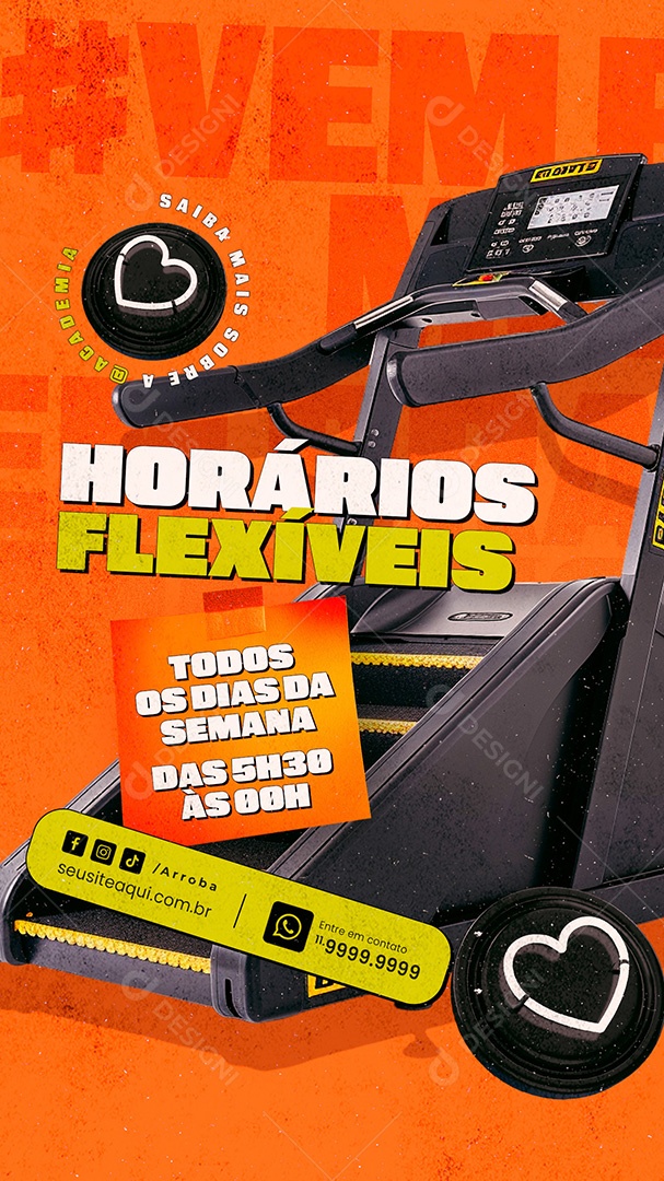 Story Academia Horários Flexíveis Social Media PSD Editável