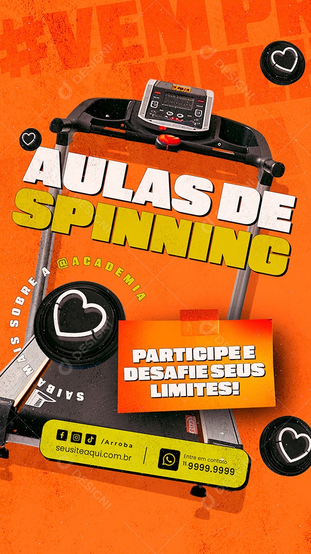 Story Academia Aulas de Spinning Social Media PSD Editável