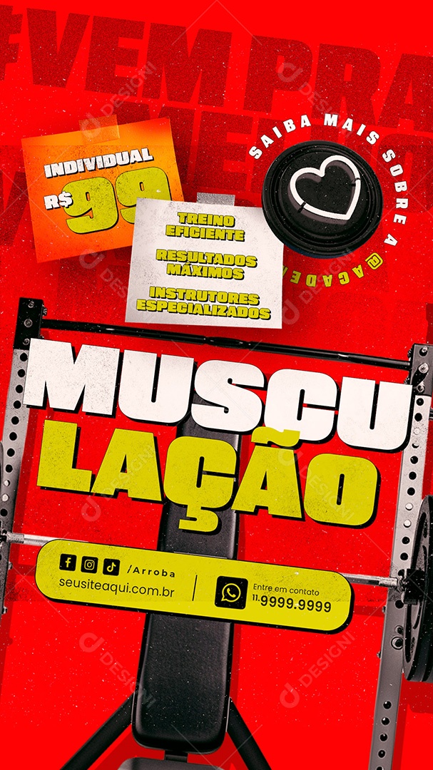 Story Academia Musculação Social Media PSD Editável