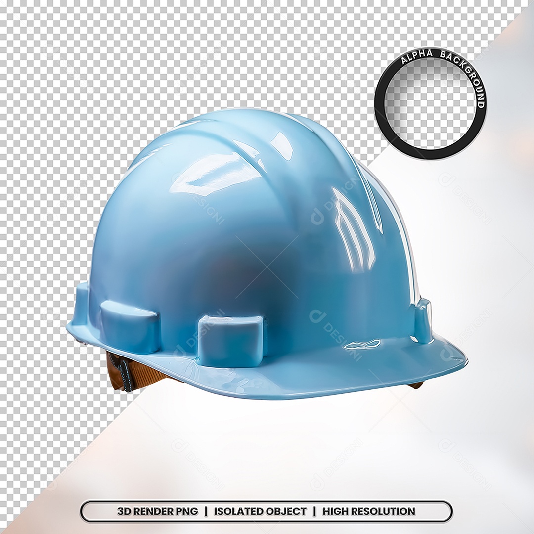 Elemento 3D Capacete de Segurança Azul Para Composição PSD