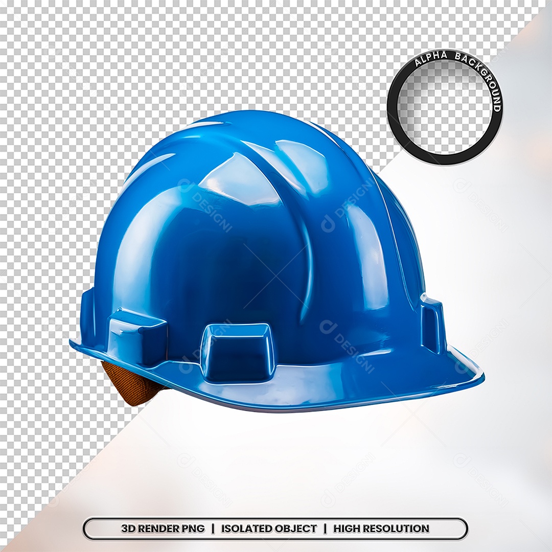 Elemento 3D Capacete de Segurança Azul Para Composição PSD