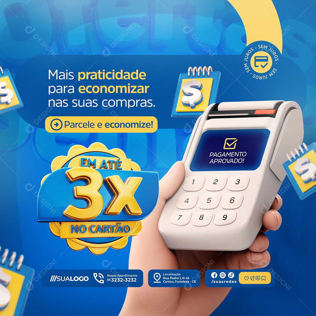 Ofertas da Semana Parcele e Economize Social Media PSD Editável