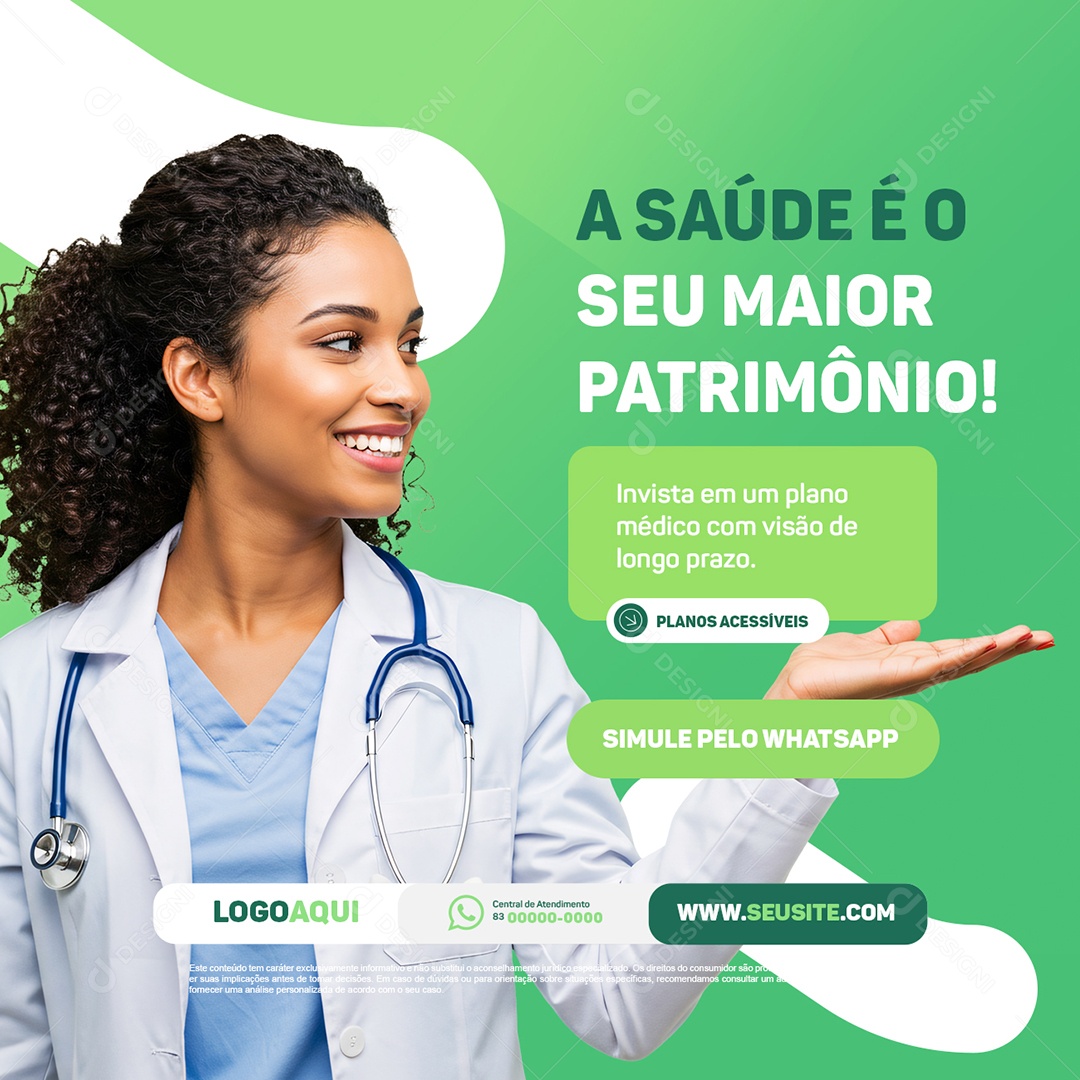 Convênio Médico A Saúde é o Seu Maior Patrimônio Social Media PSD Editável