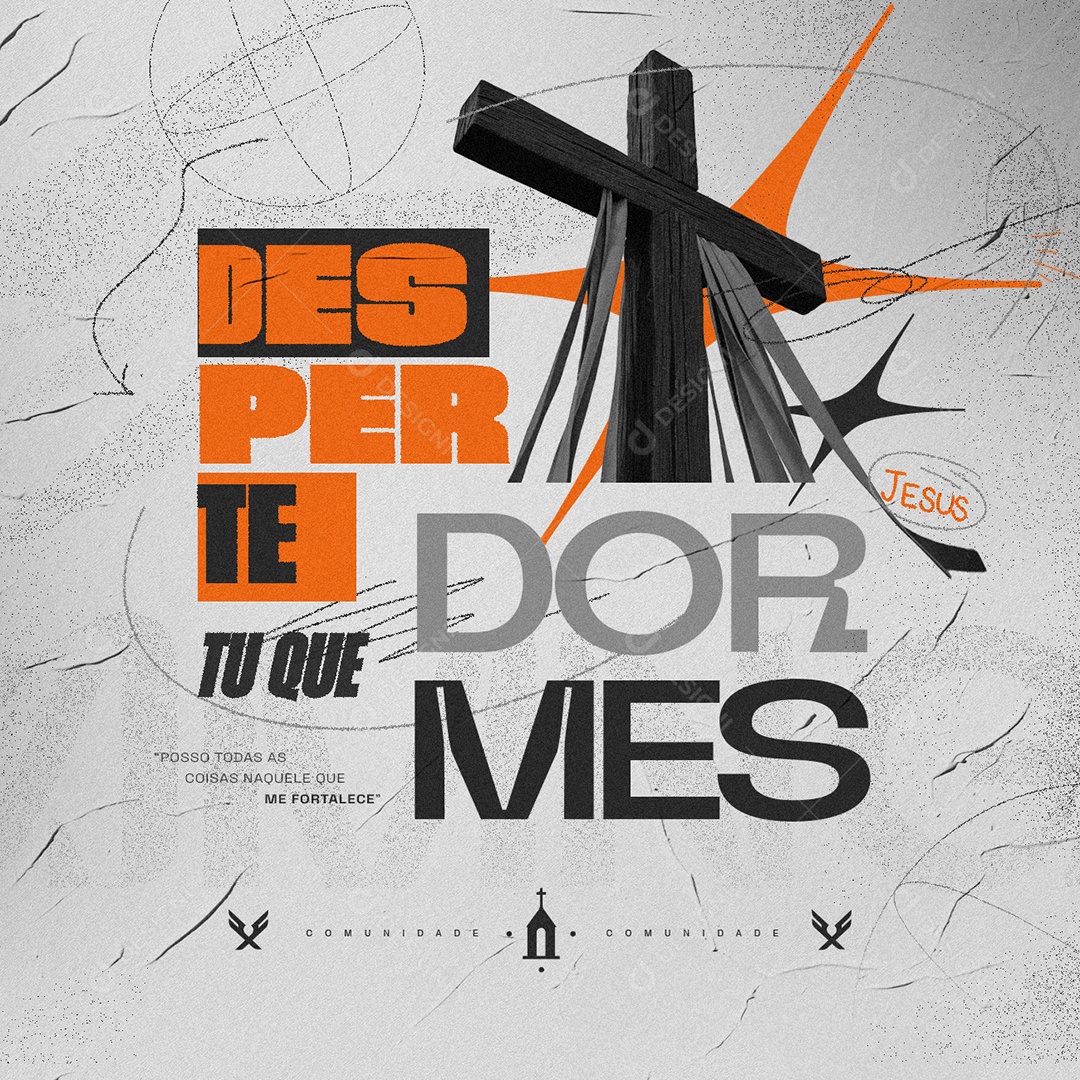 Igreja Desperte Tu Que Dormes Jesus Social Media PSD Editável