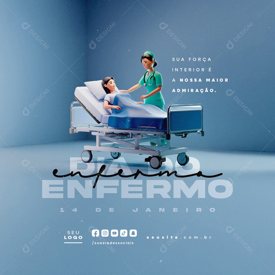 Social Media Dia do Enfermo 14 de Janeiro PSD Editável