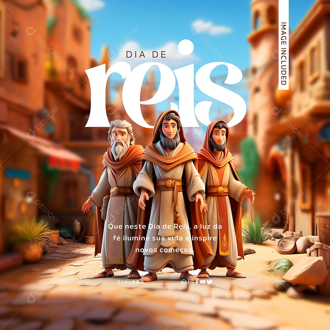 Dia de Reis 06 de Janeiro A Luz Da Fé Ilumine Sua Vida Social Media PSD Editável