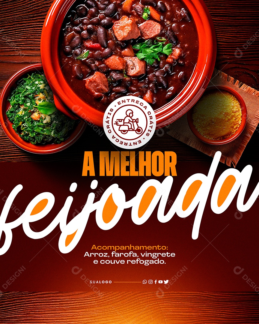 Restaurante A Melhor Feijoada Social Media PSD Editável