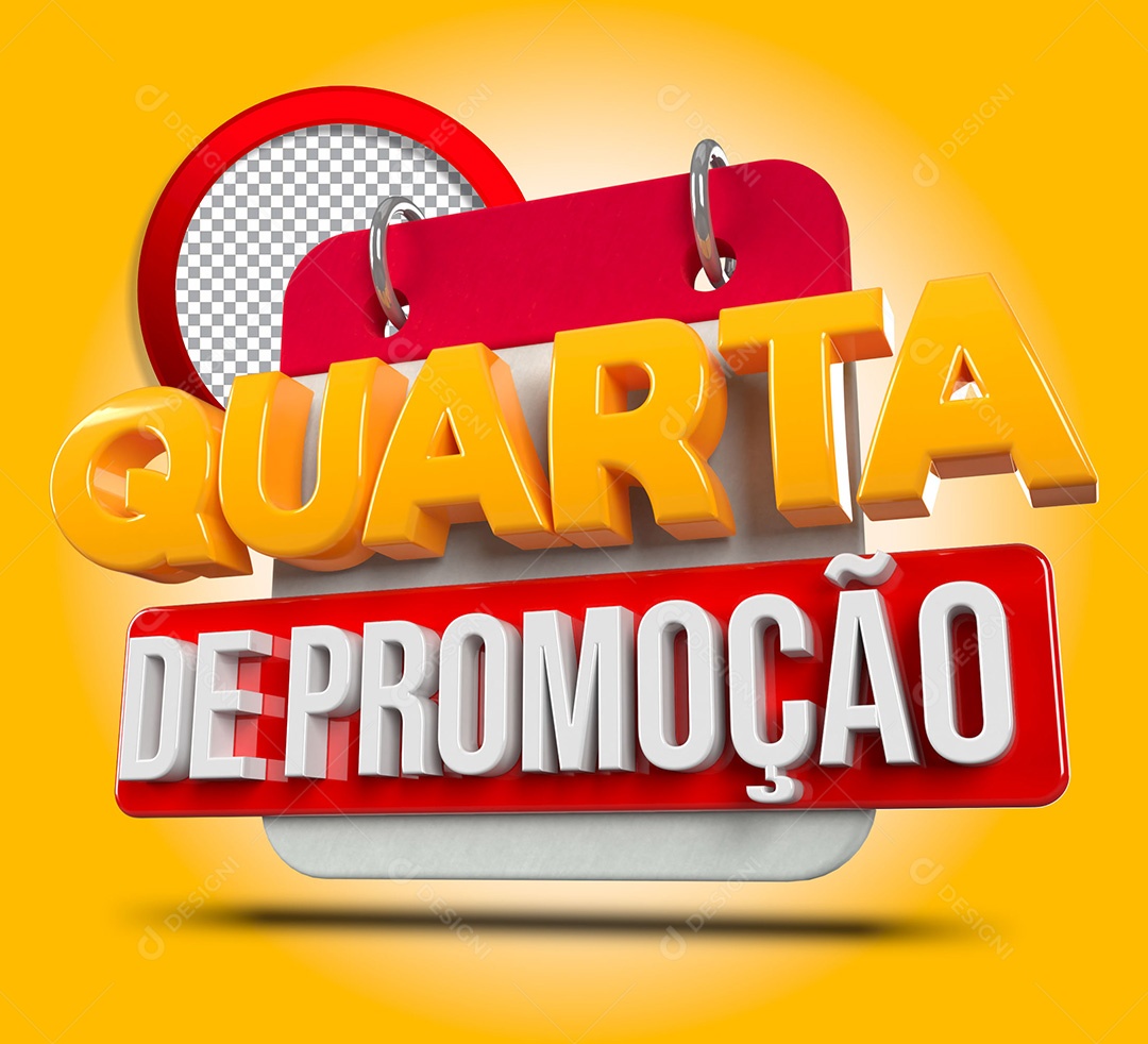 Selo 3D Quarta de Promoção Para Composição PSD