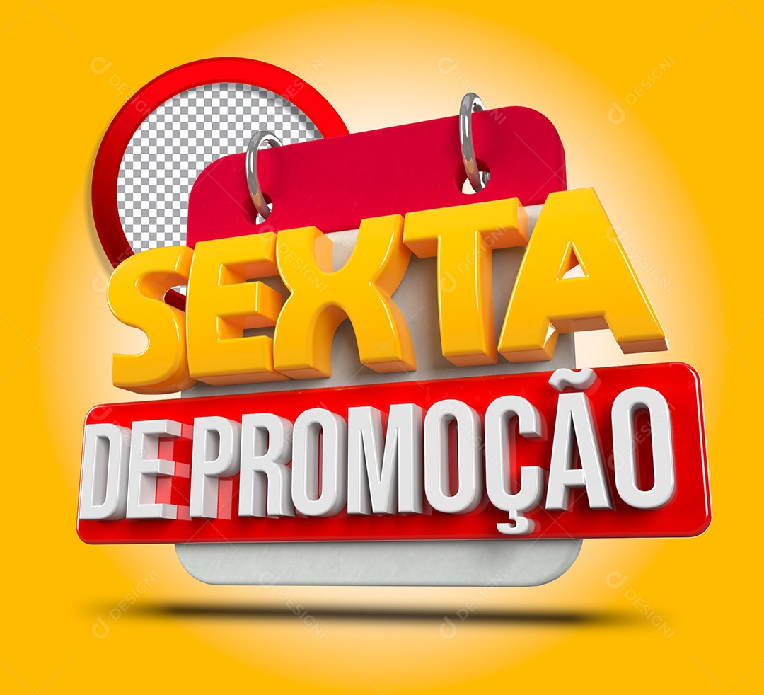 Selo 3D Sexta de Promoção Para Composição PSD