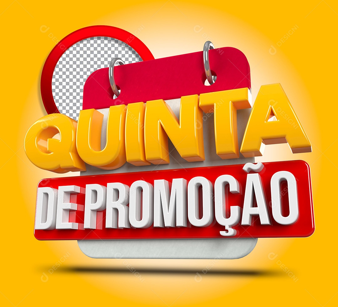 Selo 3D Quinta de Promoção Para Composição PSD