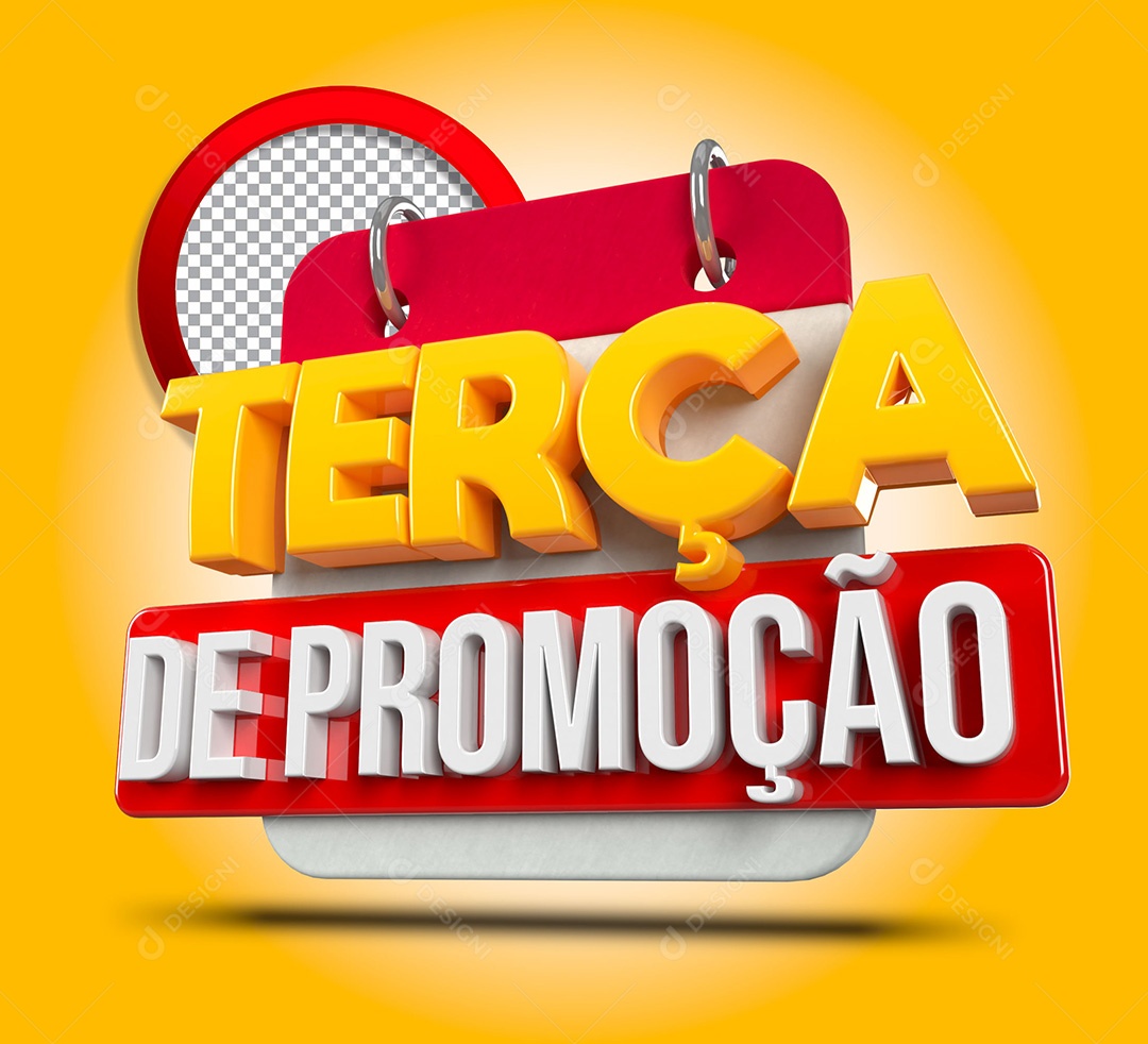 Selo 3D Terça de Promoção Para Composição PSD