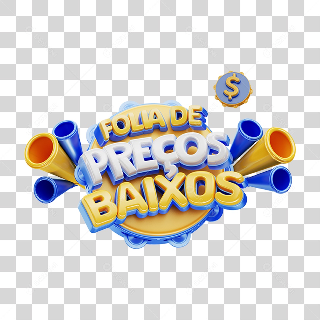 Selo 3D Folia de Preços Baixos PNG Transparente